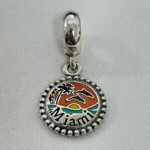 Pandora Miami Beach Dangle Charm Pendant, S925 Silver Jewelry